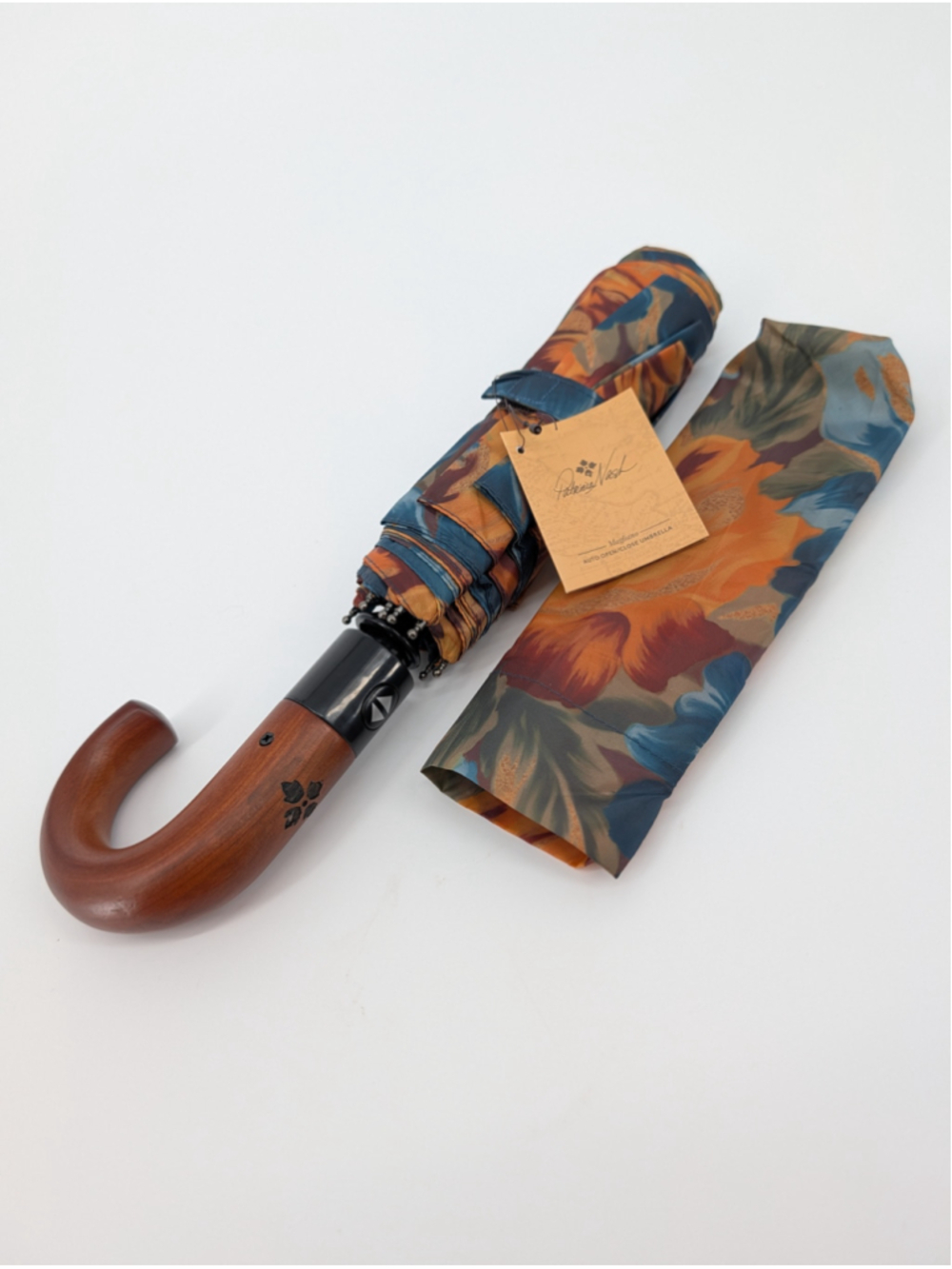 Patricia Nash Magliano Marigold Harvest Floral Auto Open Close Umbrella NWT